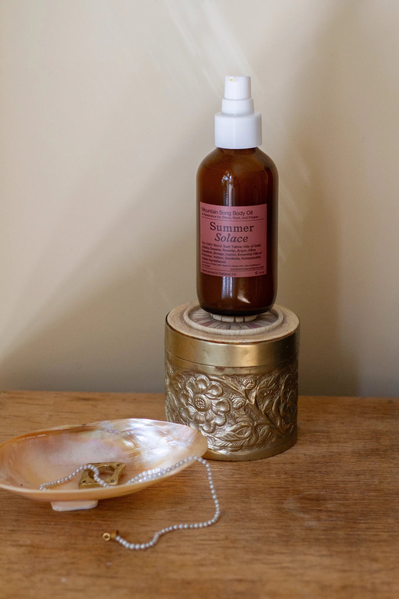 Summer Solace Tallow - Mountain Song Tallow Body & Hair Oil • Petrichor, Gardenia, Honeysuckle - Face and Hair Oil
