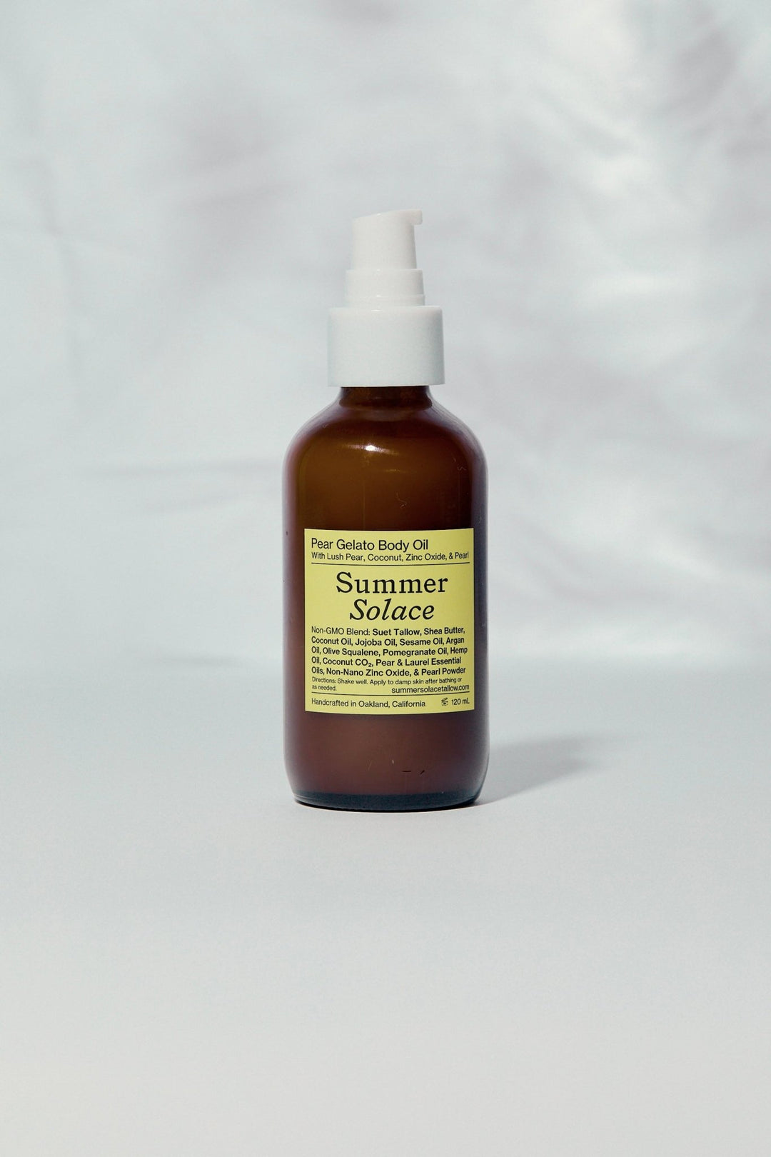 Summer Solace Tallow - Pear Gelato Body Oil – Zinc and Pearl Extract (Limited Edition) - Face and Hair Oil
