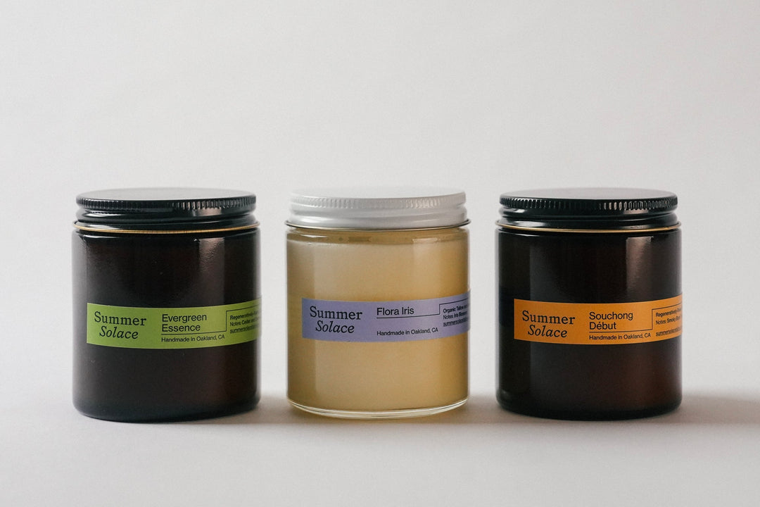 Summer Solace Tallow - Perfumed Tallow Travel Candle Trio - Regenerative Tallow® (Best Value) - Gift Sets