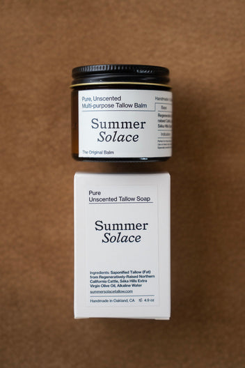 Summer Solace Tallow - PURE Tallow Set - Regenerative Tallow® - Tallow Balm & Tallow Soap Set for the whole family