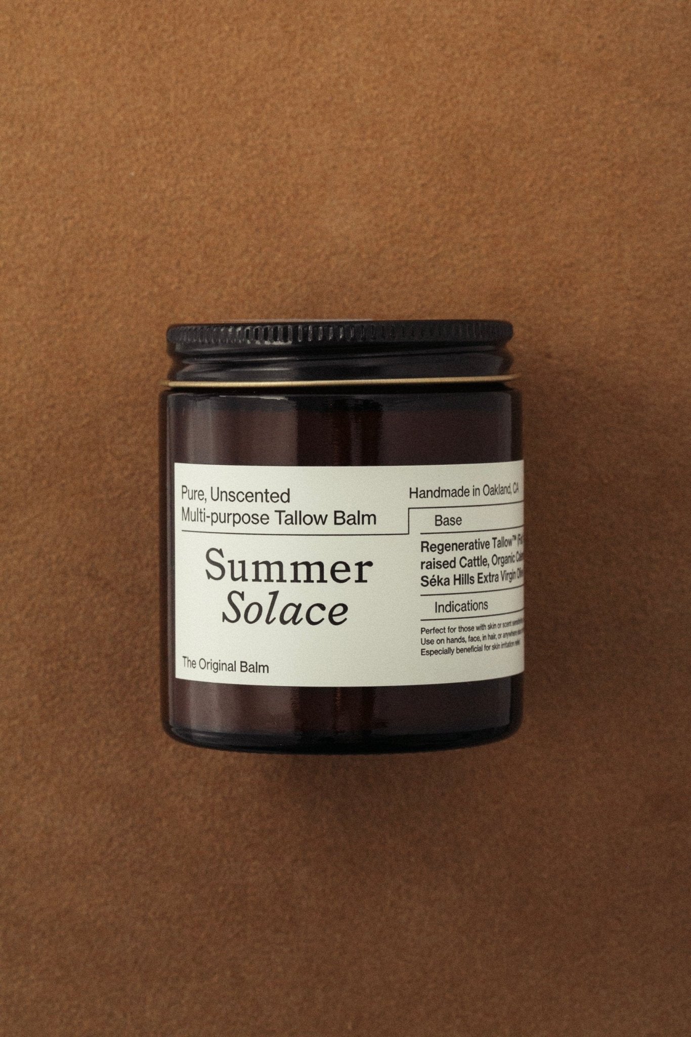 Summer Solace Tallow - Pure Unscented Balm - Regenerative Tallow® - Balm