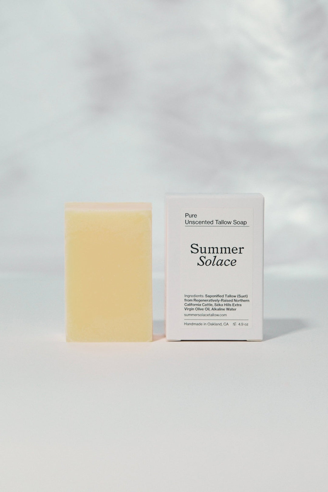 Summer Solace Tallow - Pure Unscented – Tallow Bar Soap for Sensitive Skin - Tallow Soap