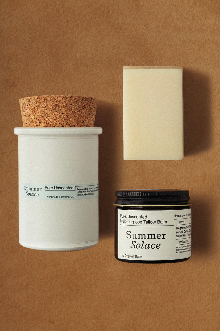 Summer Solace Tallow - Pure Unscented Tallow Collection - Gift Sets