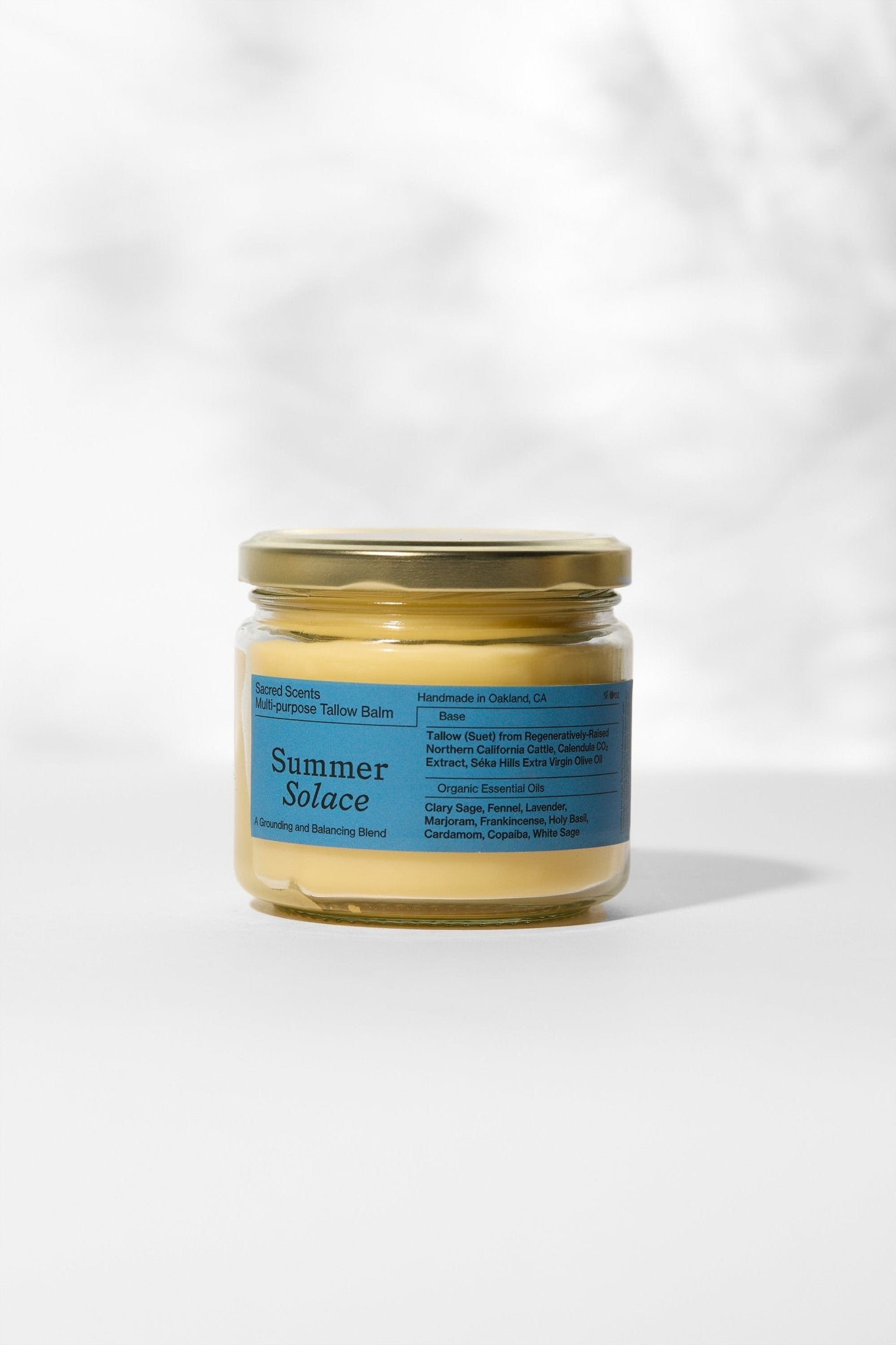 Summer Solace Tallow - Sacred Scents Spiritual Balm – Clary Sage, Fennel & Tulsi Holy Basil - Tallow Balm