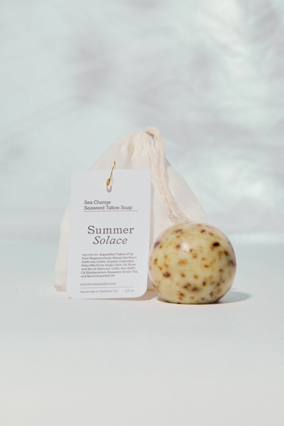 Summer Solace Tallow - Sea Change – Seaweed Sphere Soap | Bladderwrack & Neroli - Tallow Soap