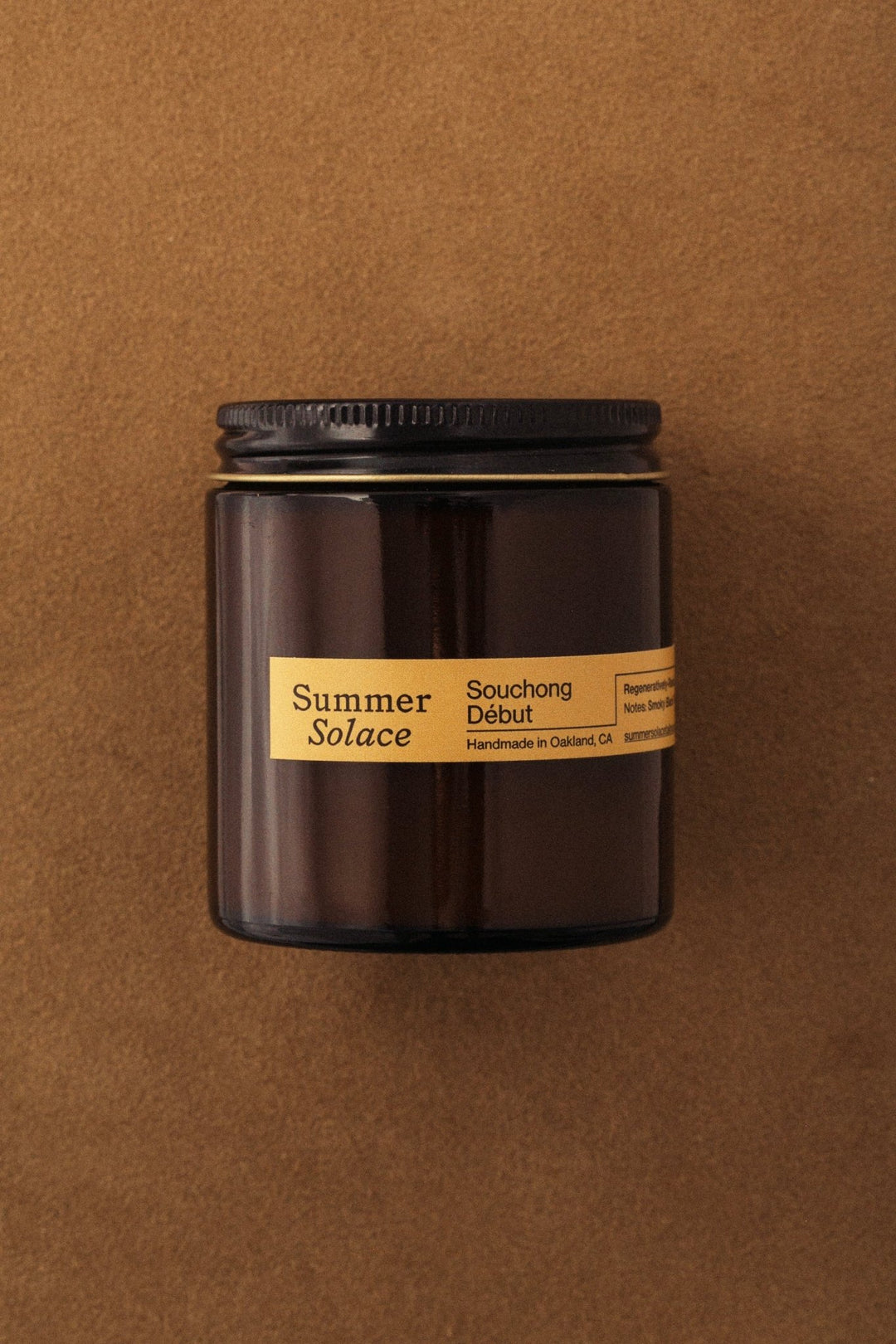 Summer Solace Tallow - Souchong Debut (Black Tea and Vetiver) Candle - Travel Size - Tallow Candle