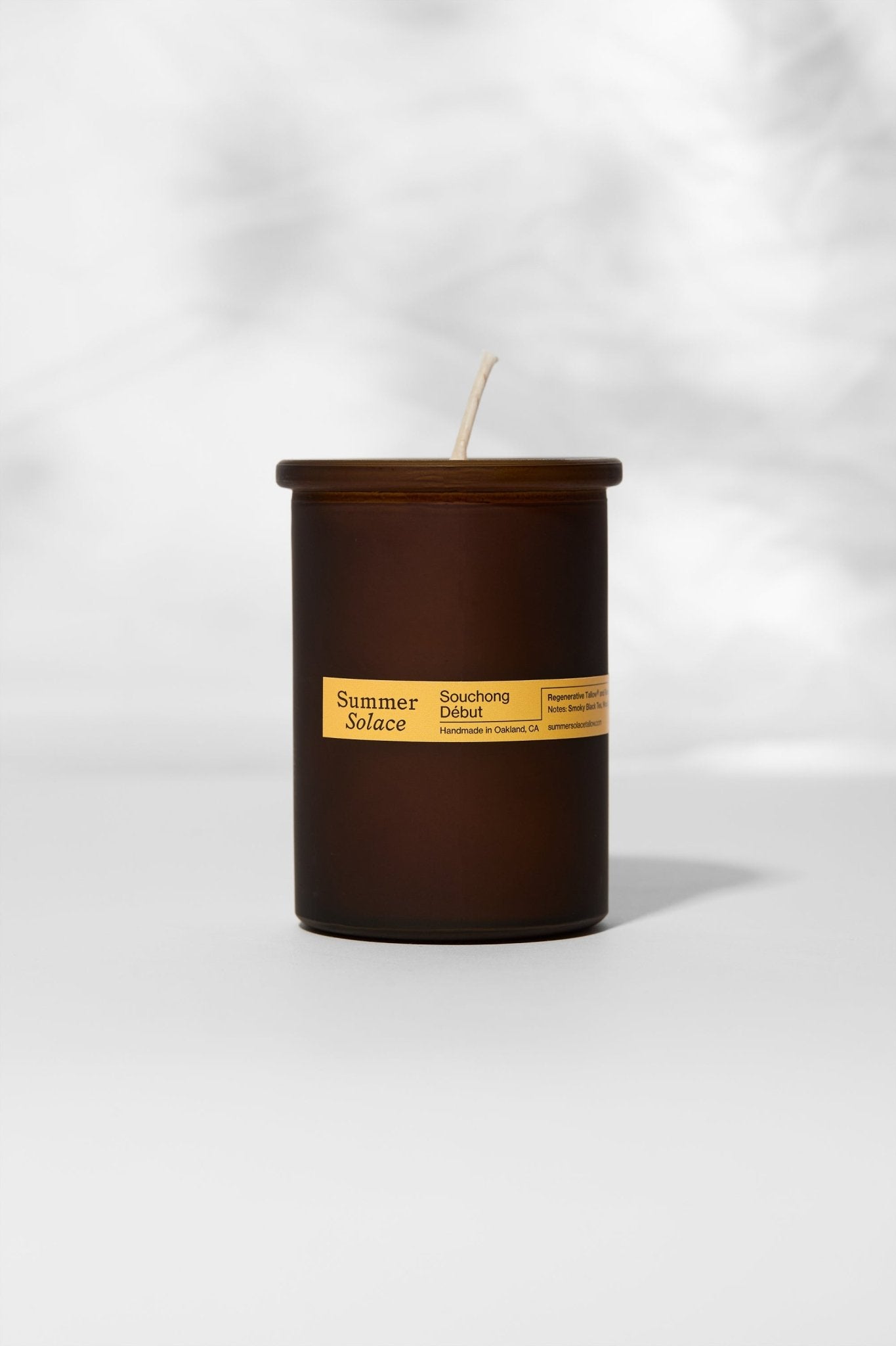 Summer Solace Tallow - Souchong Debut – Tallow Candle with Black Tea Absolute & Vetiver | 6 oz - Tallow Candle