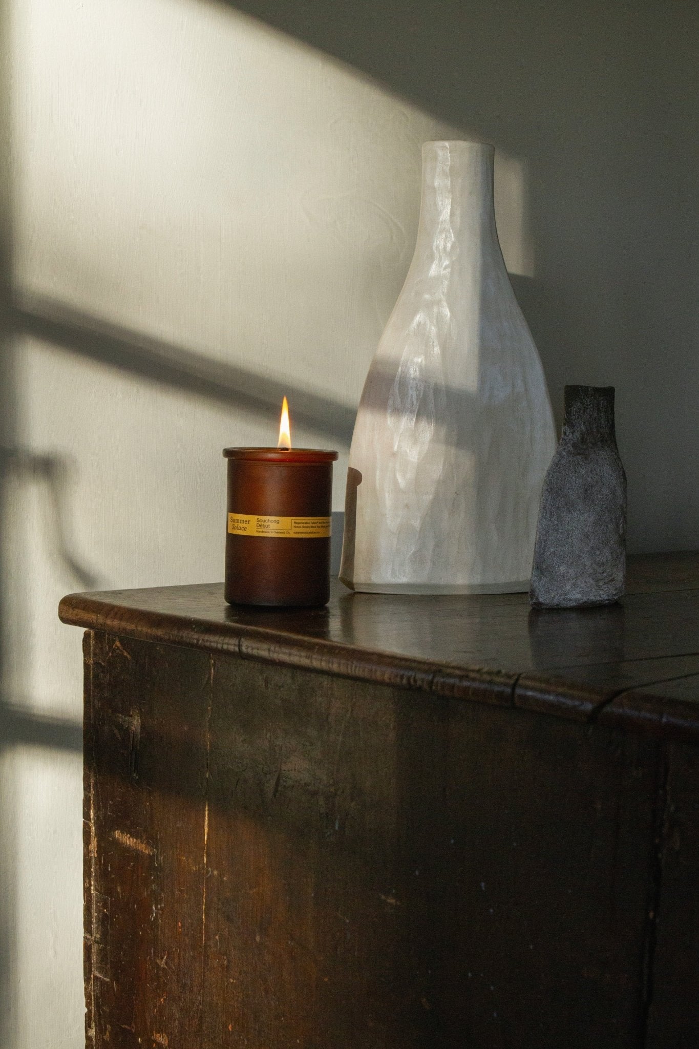 Summer Solace Tallow - Souchong Debut – Tallow Candle with Black Tea Absolute & Vetiver | 6 oz - Tallow Candle