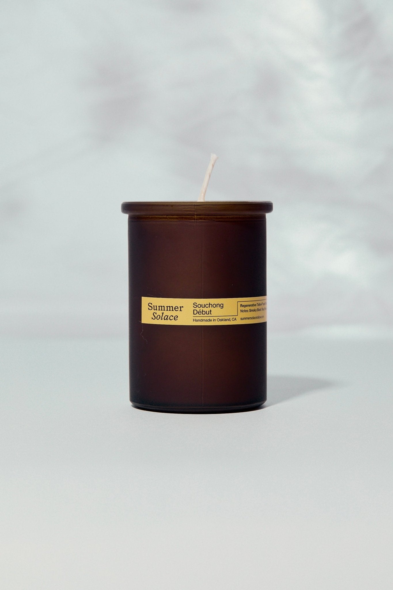 Summer Solace Tallow - Souchong Debut – Tallow Candle with Black Tea Absolute & Vetiver | 6 oz - Tallow Candle