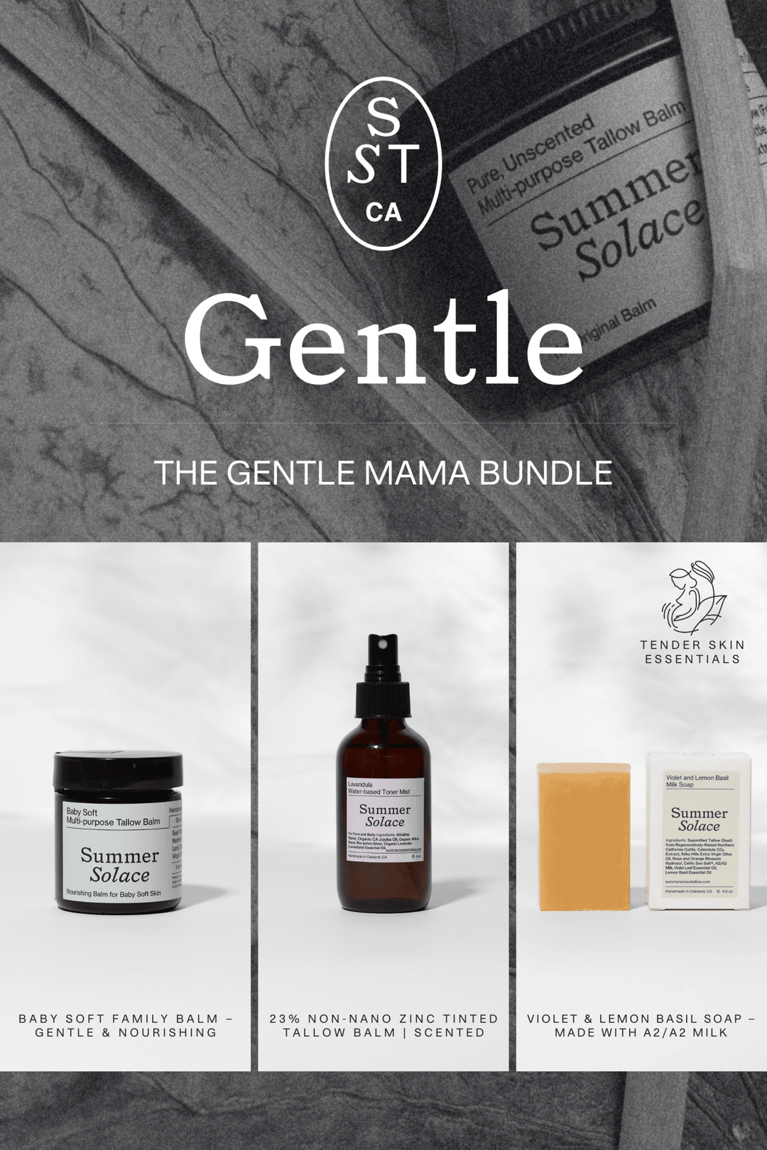 Summer Solace Tallow - The Gentle Mama Bundle | Simple, Gentle & Comforting Skincare Set - Gift Sets