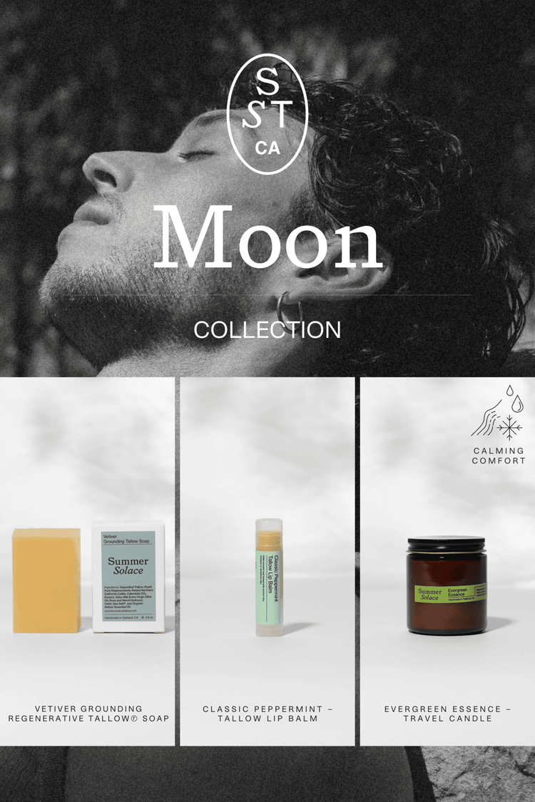 Summer Solace Tallow - The Moon Collection | Calming Tallow Skincare & Candle - Gift Sets