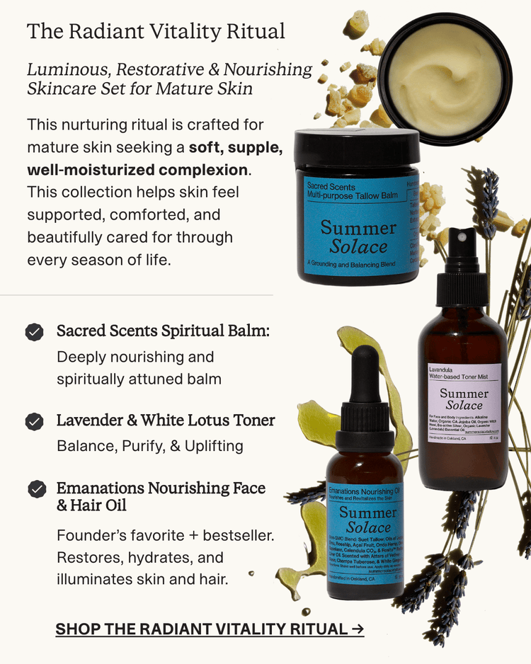 Summer Solace Tallow - The Radiant Vitality Ritual | Luminous, Restorative & Nourishing Skincare Set for Mature Skin - Gift Sets