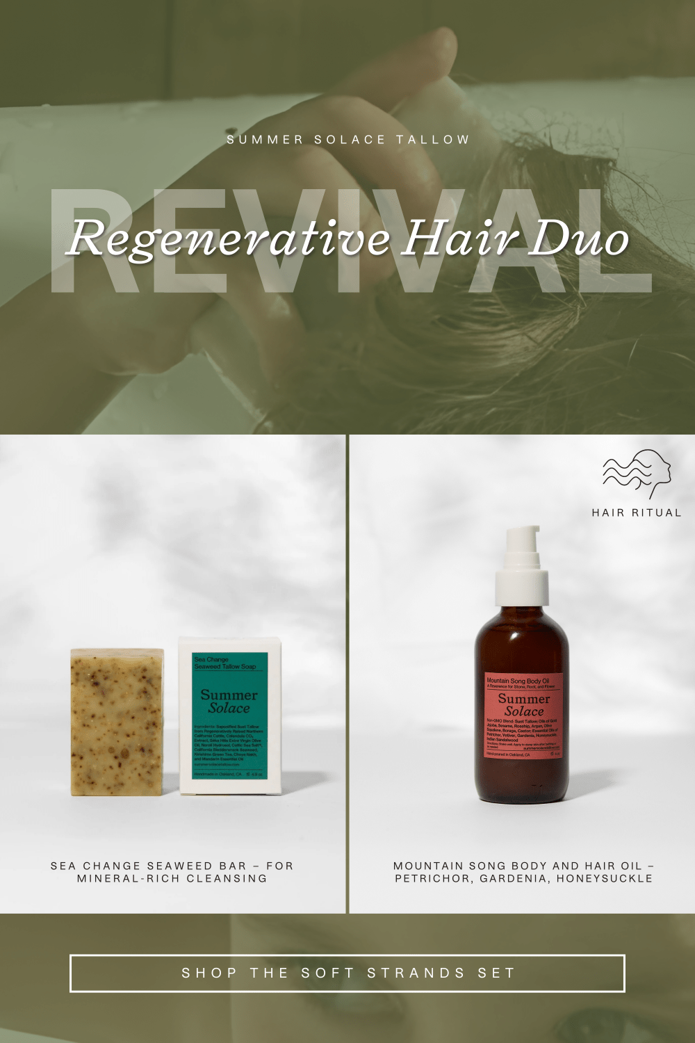 Summer Solace Tallow - The Soft Strands Set - Face and Hair Oil