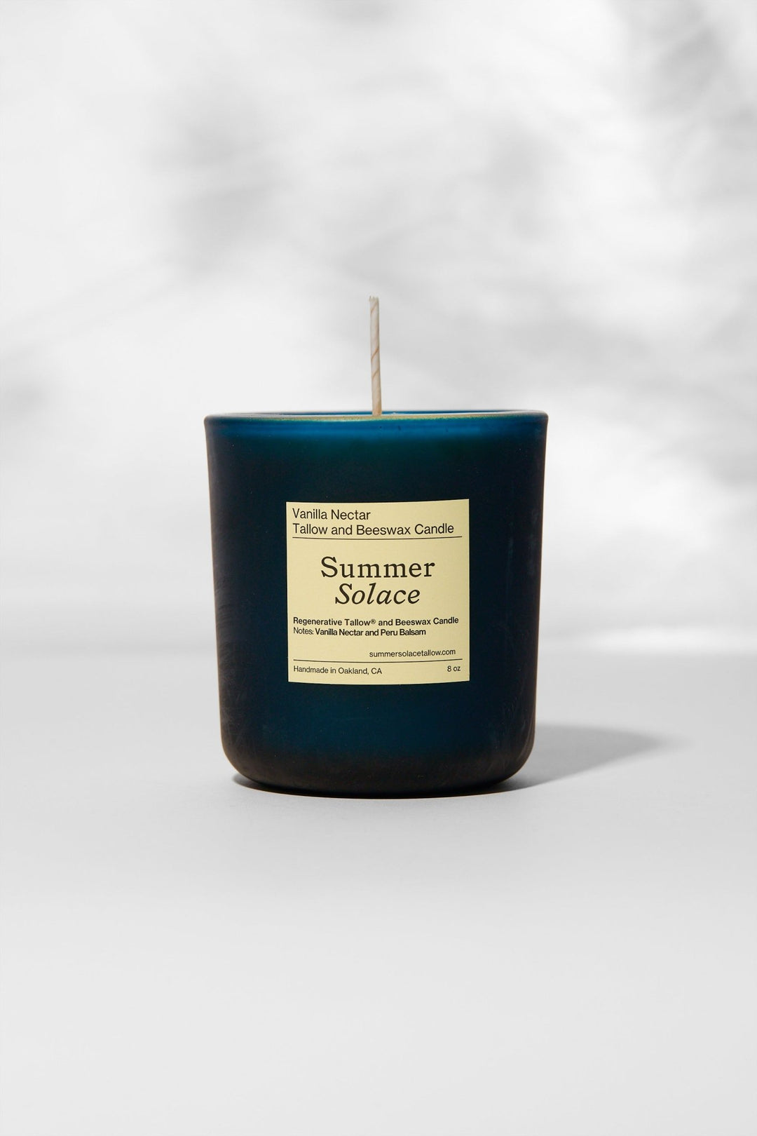 Summer Solace Tallow - Vanilla Nectar – Tallow & Beeswax Candle with Peru Balsam | 8.5 oz - Tallow Candle