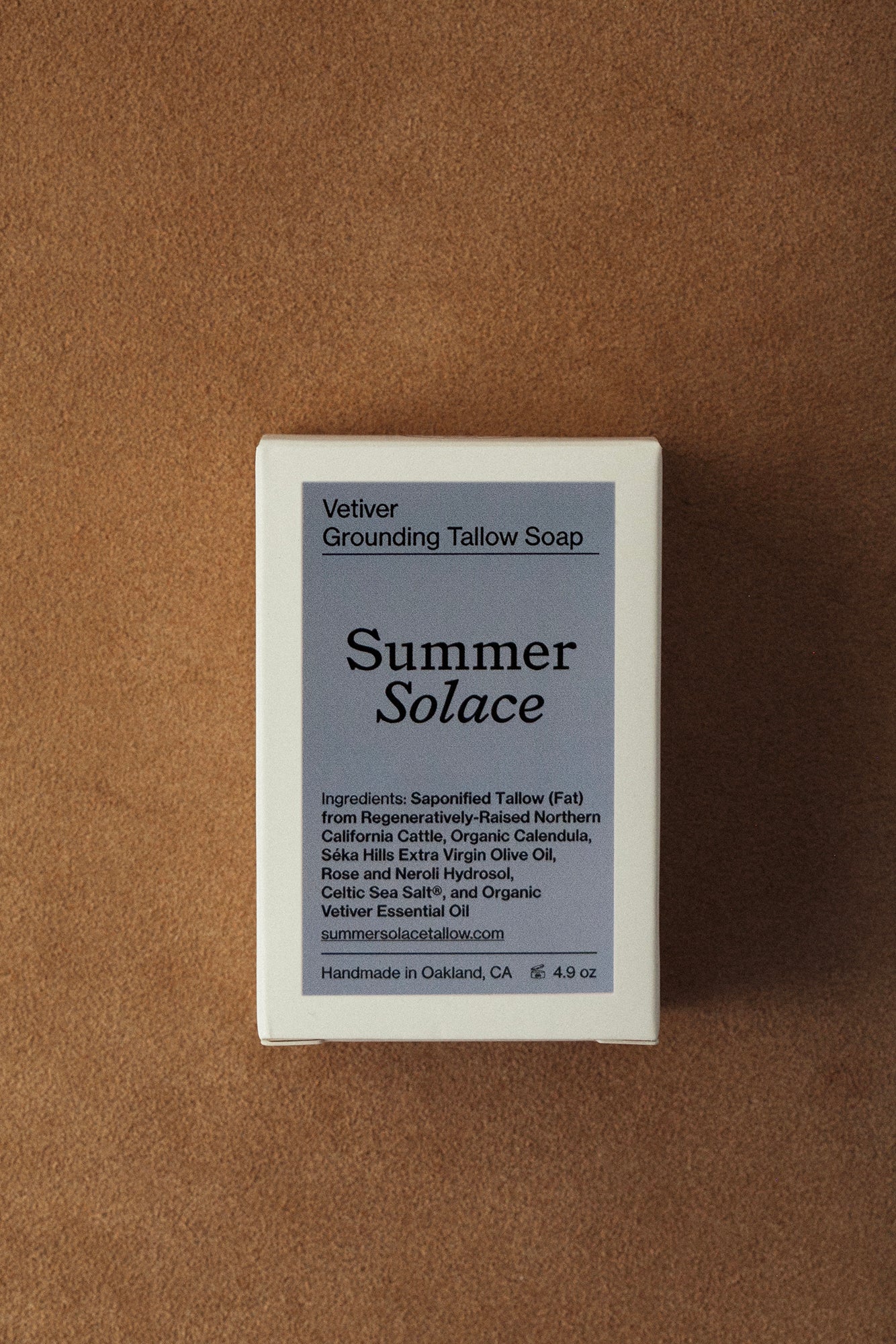 Summer Solace Tallow - Vetiver Grounding Bar Soap - Regenerative Tallow® - Tallow Soap