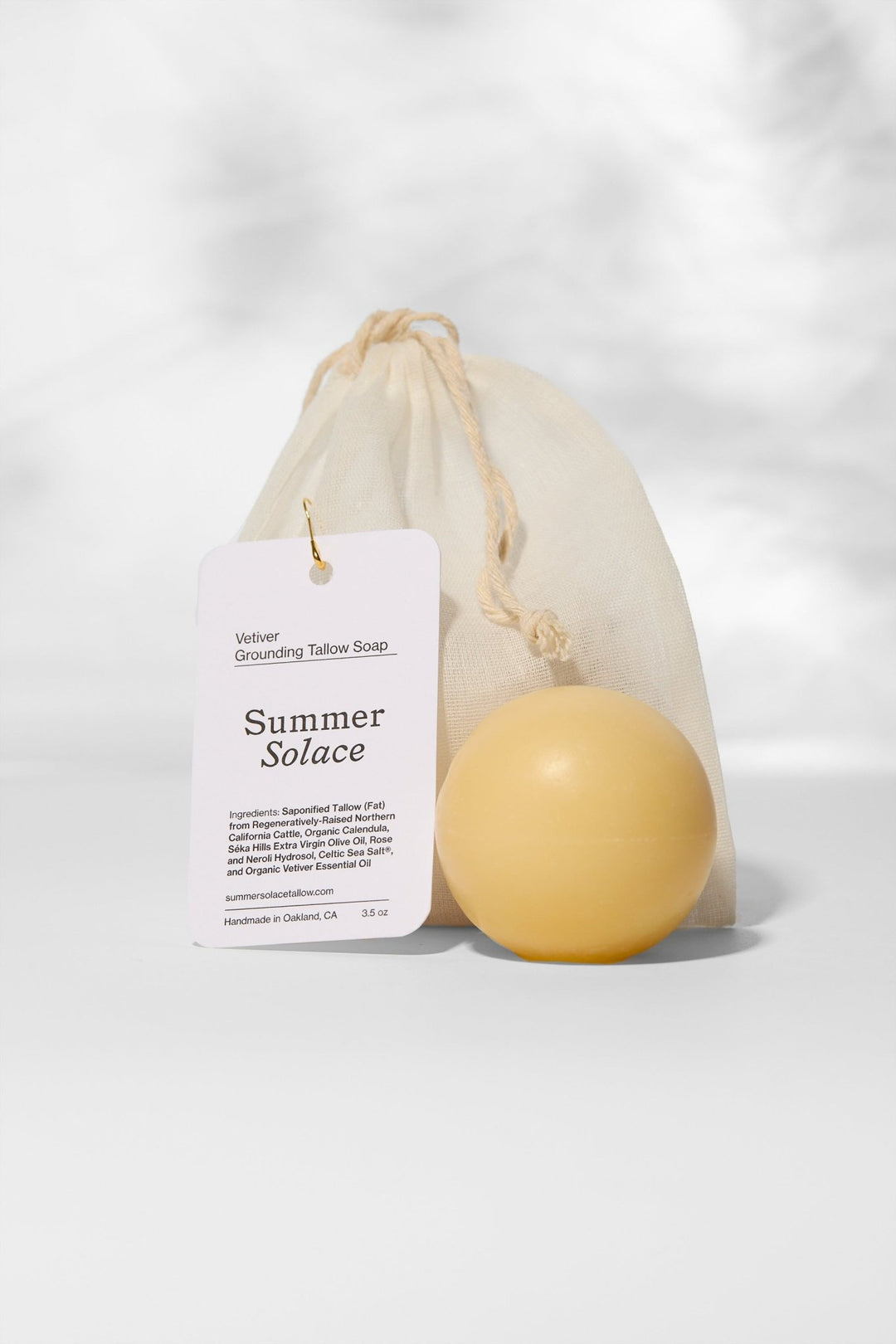 Summer Solace Tallow - Vetiver Sphere Soap – Grounding & Earthy Aromatic Cleanser - Tallow Soap