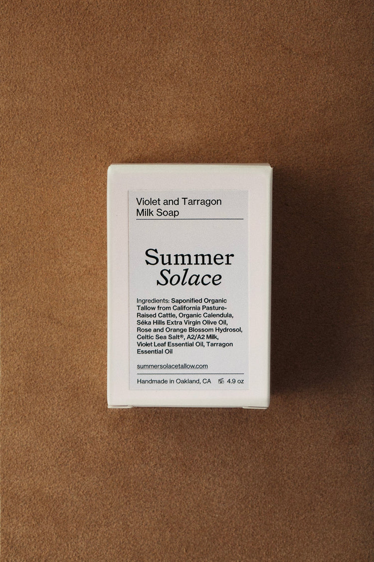 Summer Solace Tallow - Violet and Lemon Basil A2/A2 Milk Soap - Regenerative Tallow® - Tallow Soap