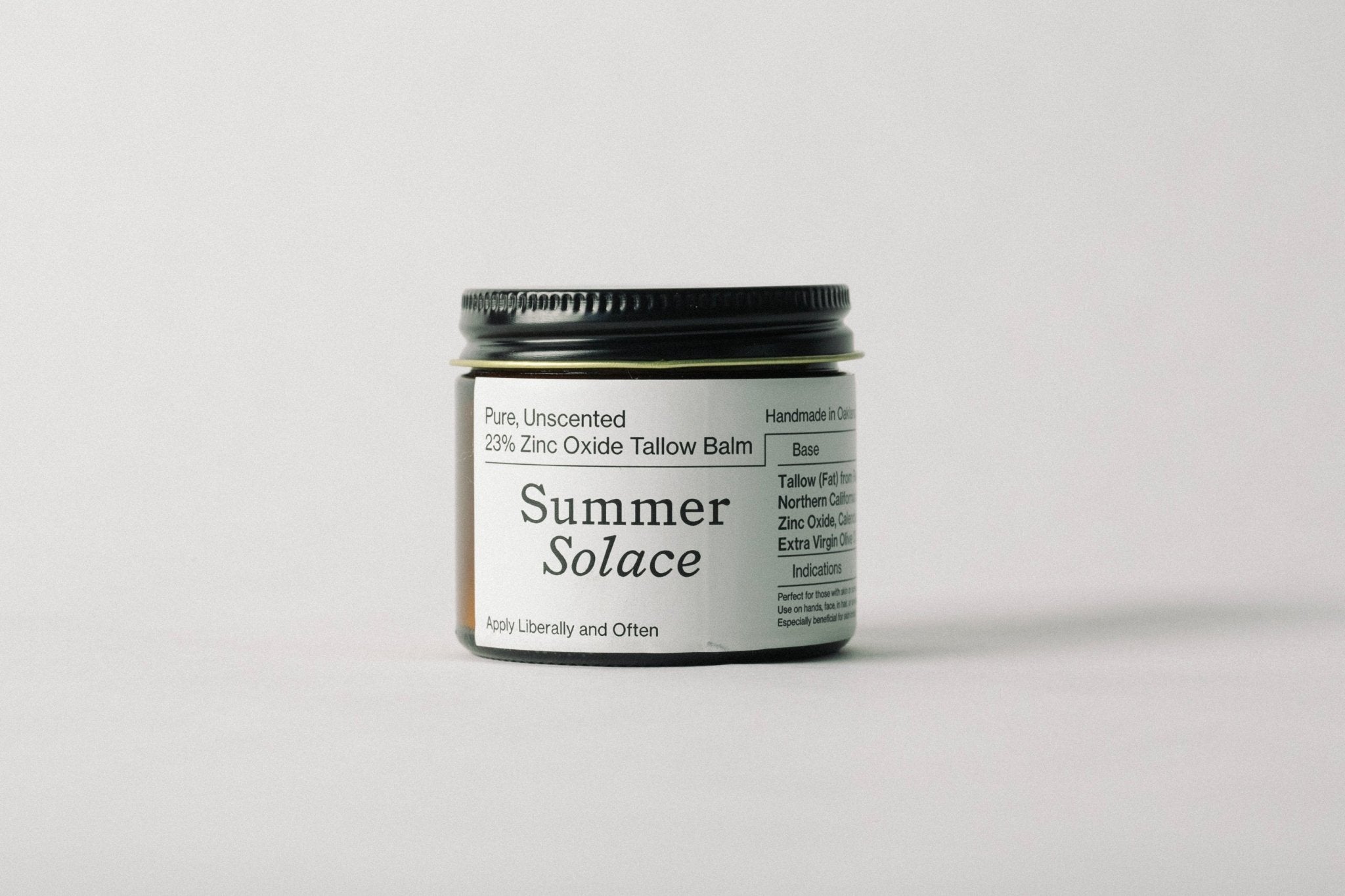Summer Solace Tallow - Zinc Oxide Tallow Balms- Pure or Tinted - Balm
