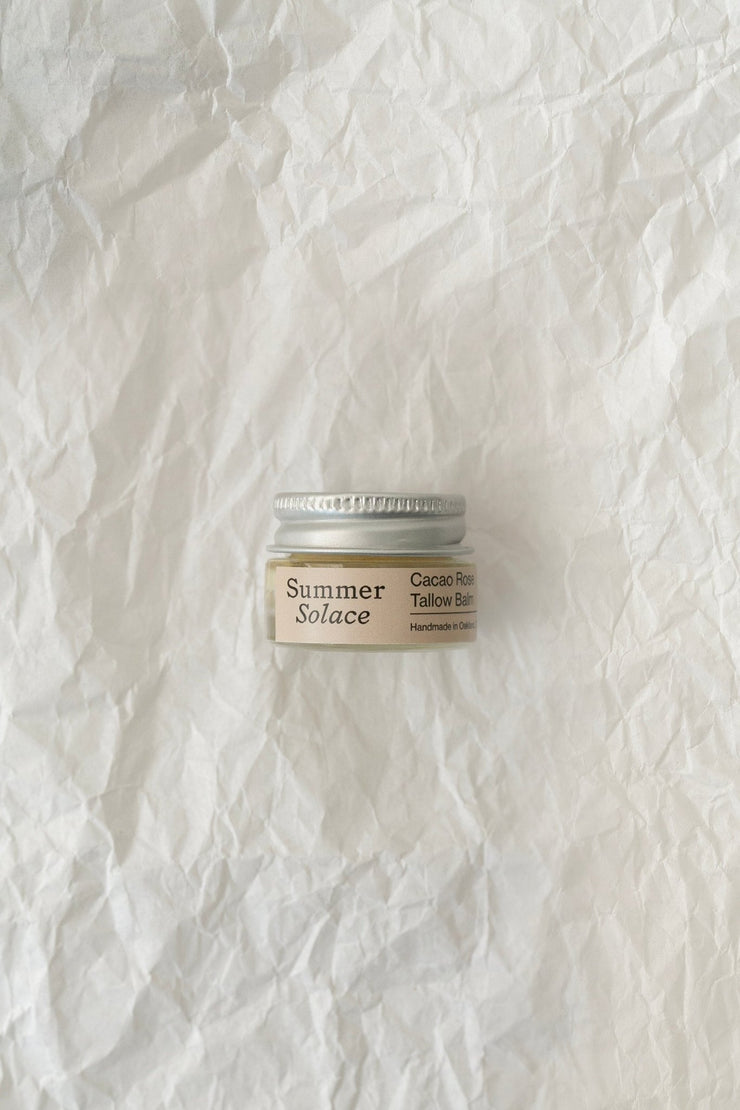 Summer Solace Tallow - Cacao Rose Cuticle, Lip, and Brow Balm - Regenerative Tallow™ - Balm