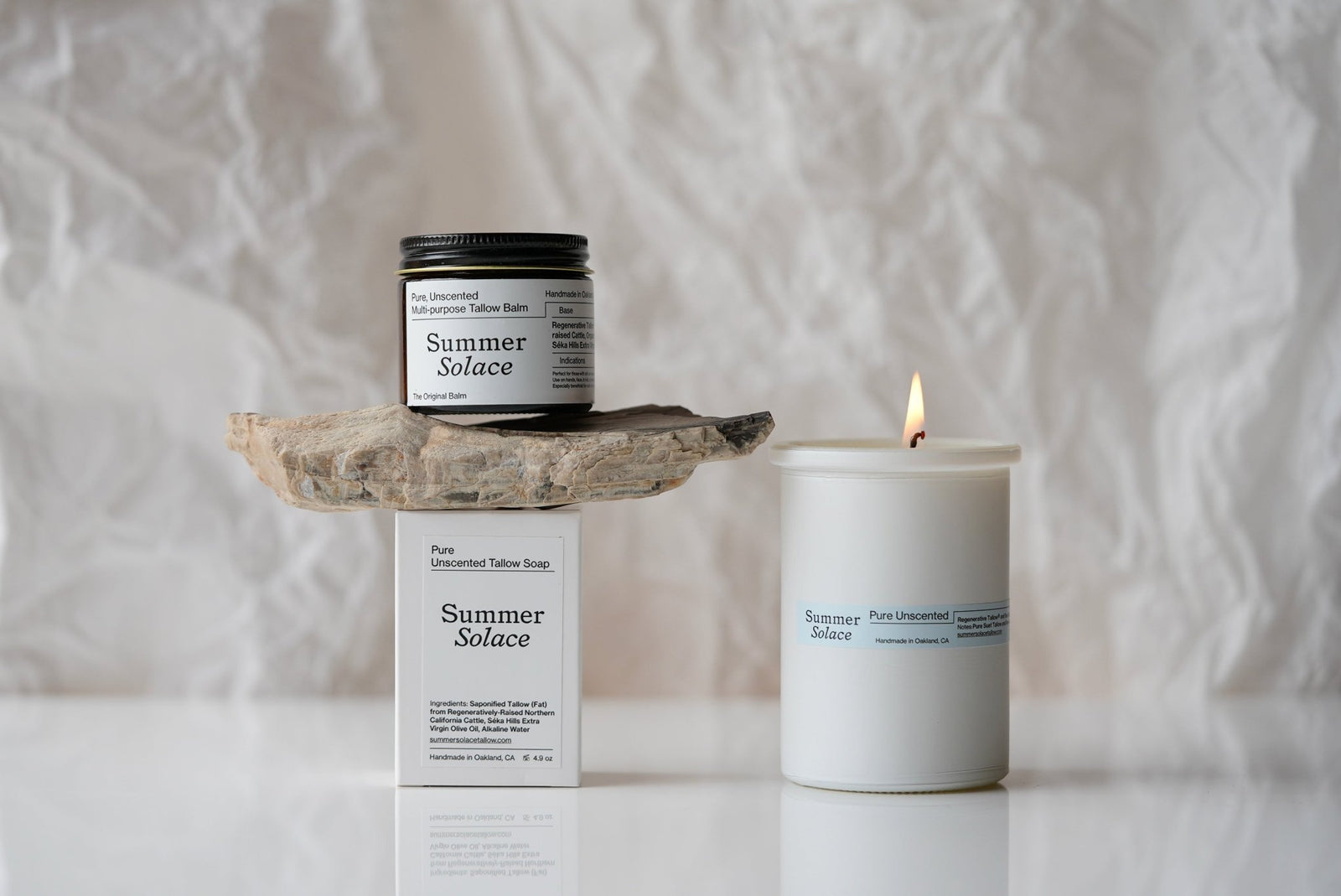 Summer Solace Tallow - Pure Unscented Tallow Collection - Gift Sets